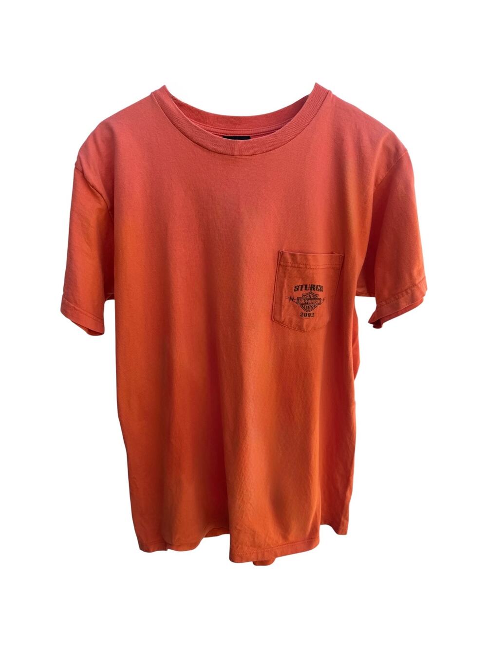 Harley Davidson Sturgis 2002 T Shirt Mens L Orange Black Hills Rally Biker
